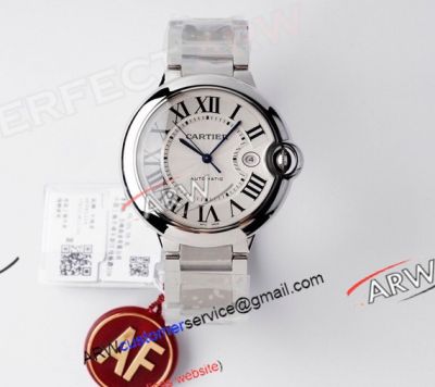 AF Factory Cartier Ballon Bleu 42mm Stainless Steel Case White Face 2824 Movement Watch